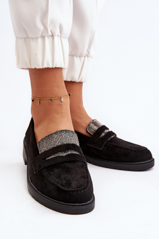 Mocasines decorados en color negro para Dananei
