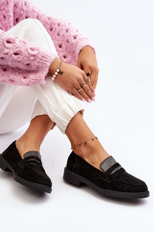 Mocasines decorados en color negro para Dananei