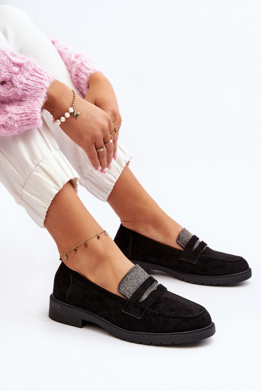Mocasines decorados en color negro para Dananei