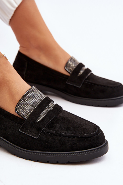 Mocasines decorados en color negro para Dananei