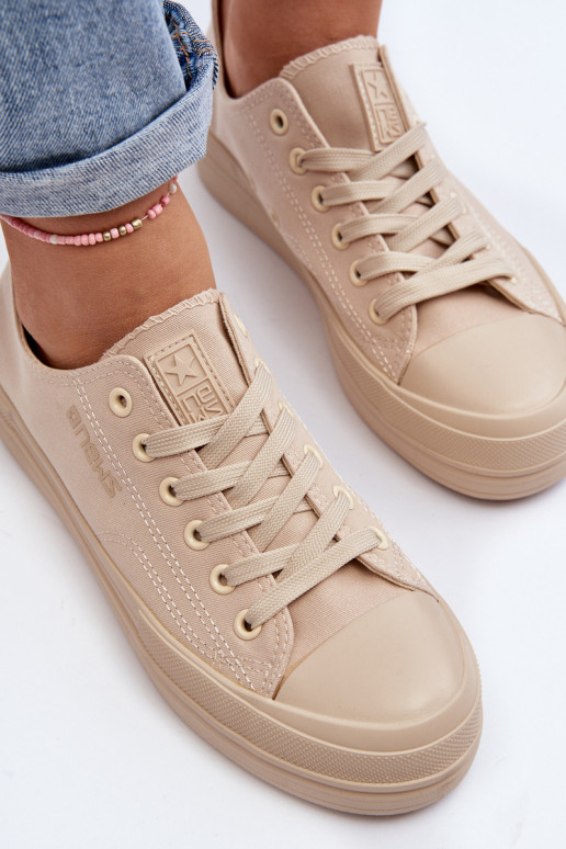 Zapatillas de textil color beige Staneva
