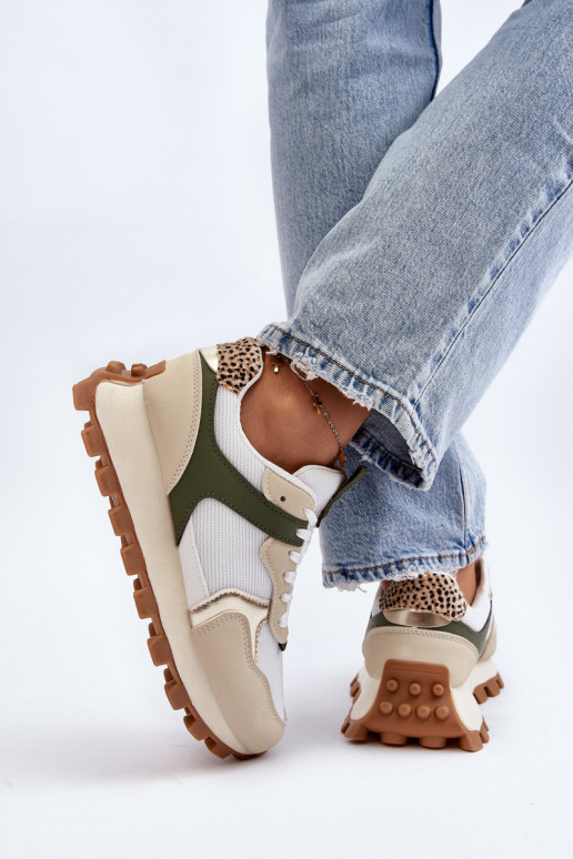 Zapatillas modelo zapatos calzado deportivo color beige-verde Ralita