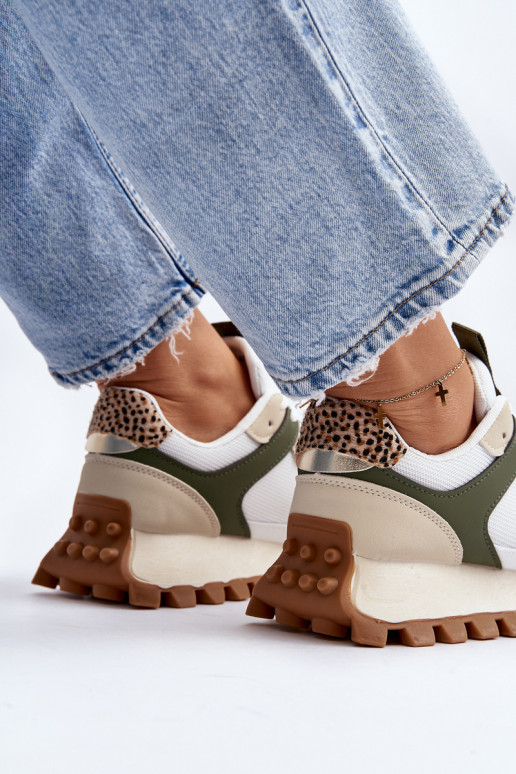 Zapatillas modelo zapatos calzado deportivo color beige-verde Ralita