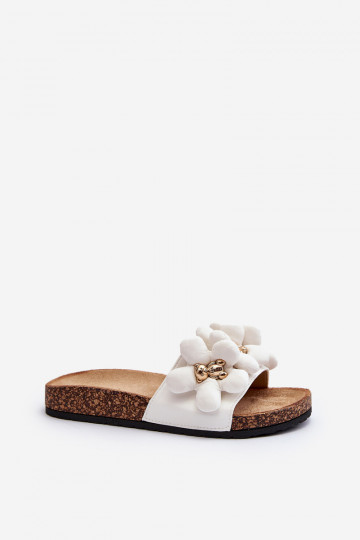 Zapatillas de casa de mujer con bonitos detalles en color blanco Bunlia