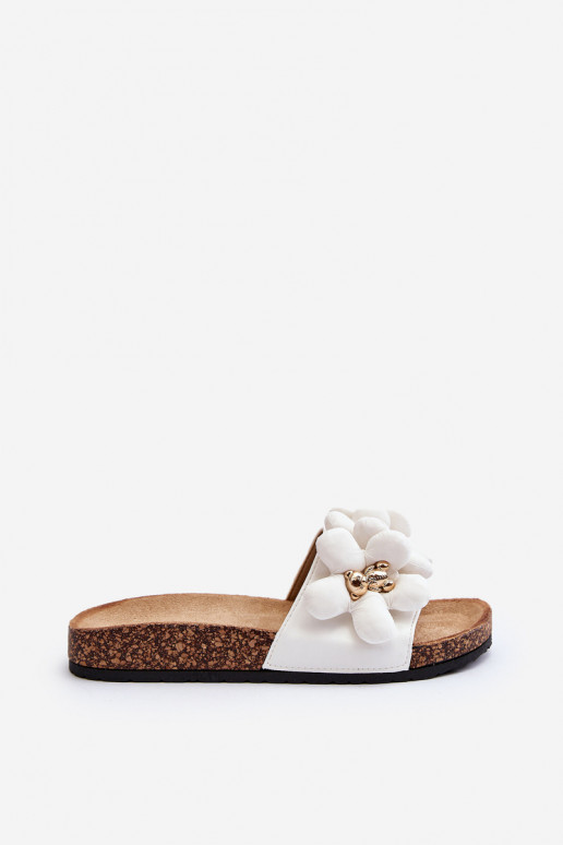 Zapatillas de casa de mujer con bonitos detalles en color blanco Bunlia