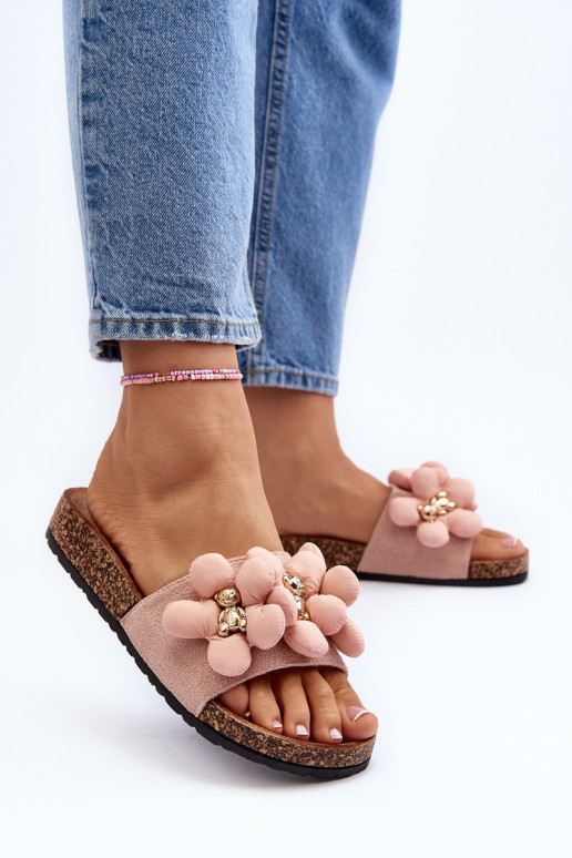 Zapatillas de casa de mujer con bonitos detalles en color rosa Bunlia