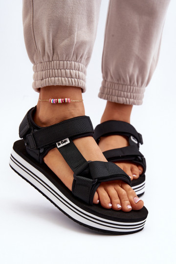 Sandalias de mujer con plataforma Lee Cooper LCW-24-05-2753 color negro