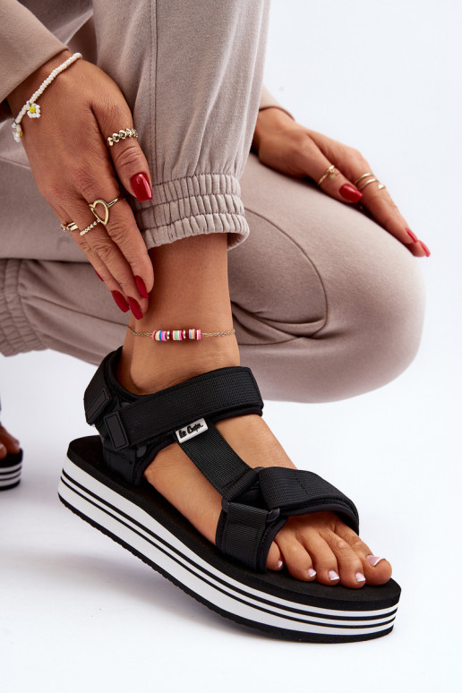 Sandalias de mujer con plataforma Lee Cooper LCW-24-05-2753 color negro