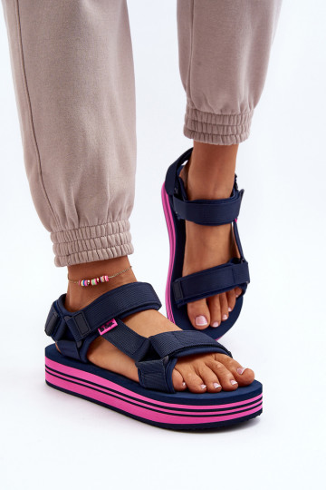 Sandalias con plataforma de mujer Lee Cooper LCW-24-05-2754L azul oscuro