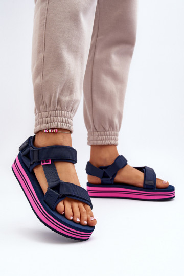 Sandalias con plataforma de mujer Lee Cooper LCW-24-05-2754L azul oscuro 2