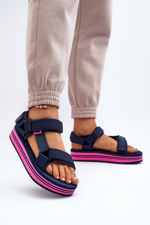 Sandalias con plataforma de mujer Lee Cooper LCW-24-05-2754L azul oscuro