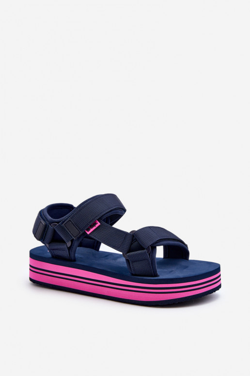 Sandalias con plataforma de mujer Lee Cooper LCW-24-05-2754L azul oscuro