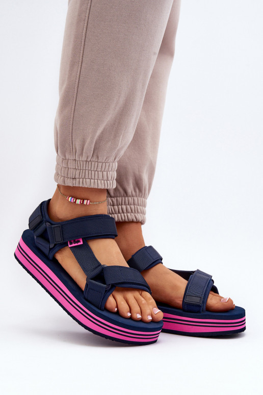 Sandalias con plataforma de mujer Lee Cooper LCW-24-05-2754L azul oscuro