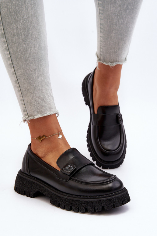 Mocasines de mujer con tiras en color negro Flanila Mocasines de mujer con tiras en color negro Flanila