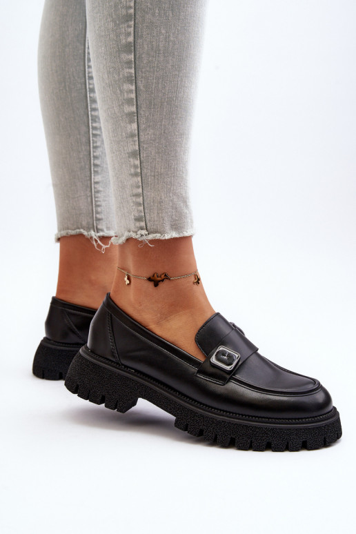 Mocasines de mujer con tiras en color negro Flanila Mocasines de mujer con tiras en color negro Flanila