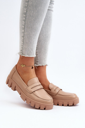 Mocasines confeccionados en ecopiel beige Seravisa 2