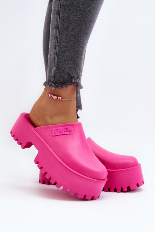 Zapatillas de mujer con suelas masivas de moda Big Star NN274019 color rosa