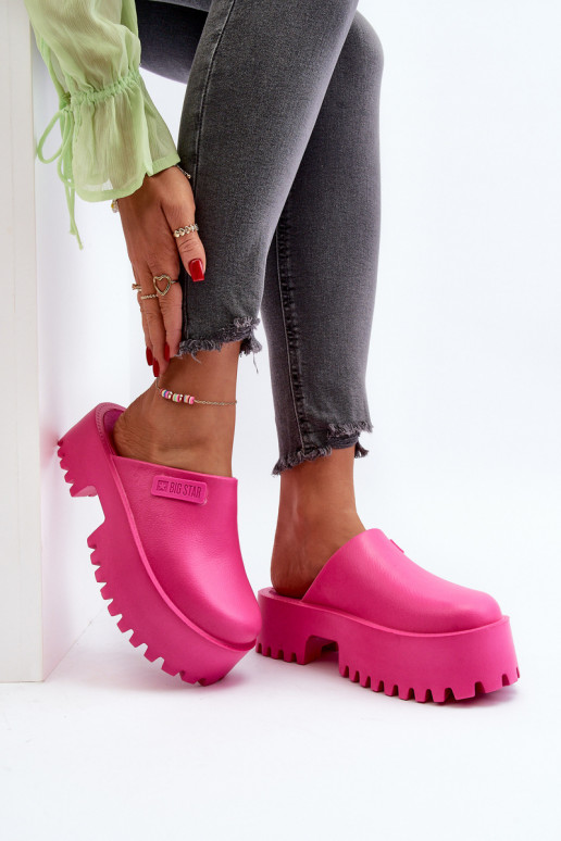 Zapatillas de mujer con suelas masivas de moda Big Star NN274019 color rosa