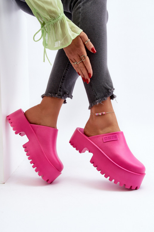 Zapatillas de mujer con suelas masivas de moda Big Star NN274019 color rosa
