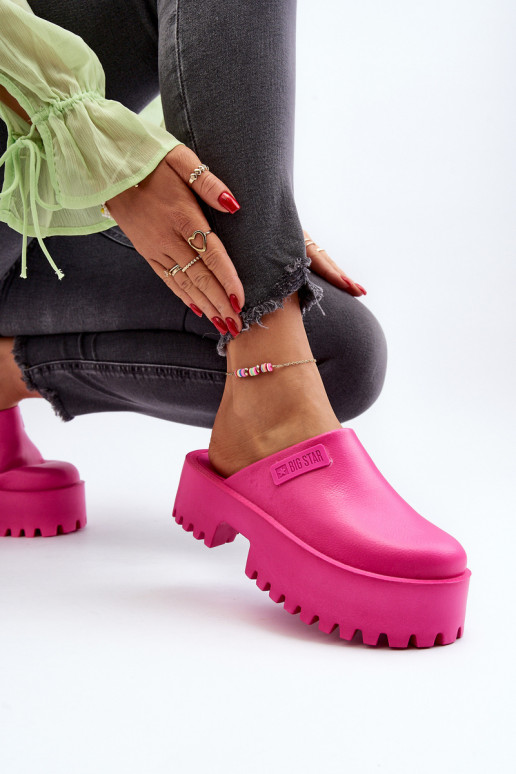 Zapatillas de mujer con suelas masivas de moda Big Star NN274019 color rosa