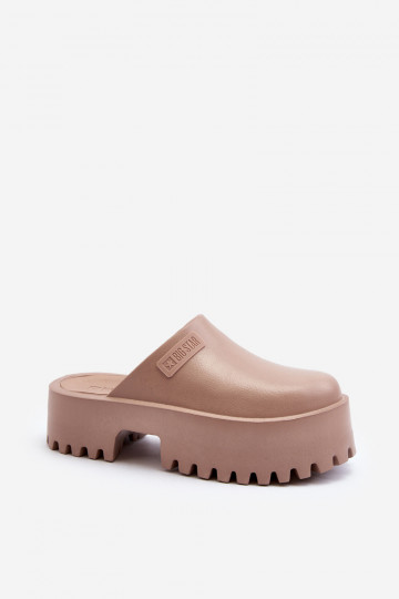 Zapatillas con suelas masivas de moda Big Star NN274016 beige 2