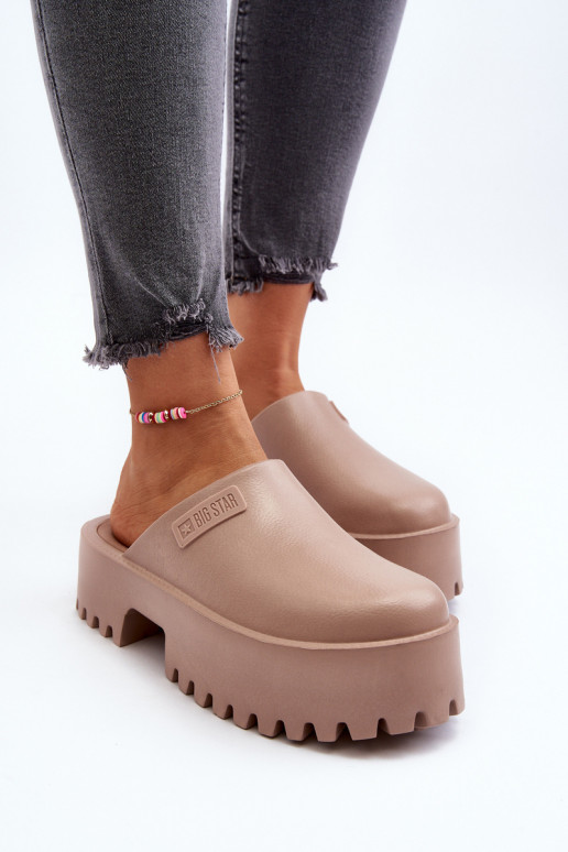 Zapatillas con suelas masivas de moda Big Star NN274016 beige