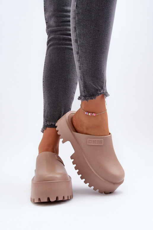 Zapatillas con suelas masivas de moda Big Star NN274016 beige