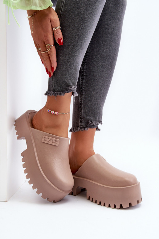 Zapatillas con suelas masivas de moda Big Star NN274016 beige