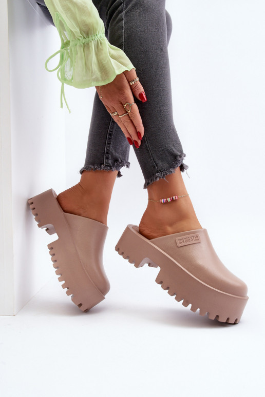 Zapatillas con suelas masivas de moda Big Star NN274016 beige