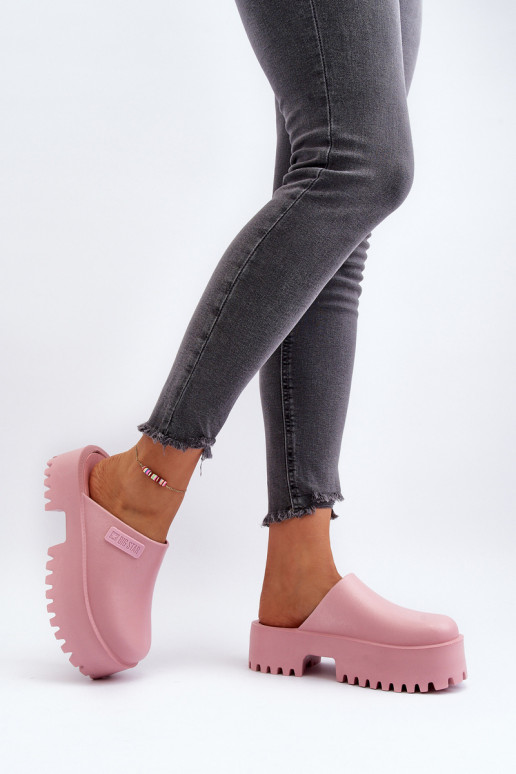 Zapatillas con suelas masivas de moda Big Star NN274020 color rosa