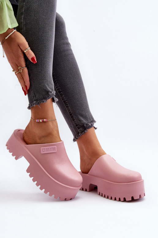 Zapatillas con suelas masivas de moda Big Star NN274020 color rosa