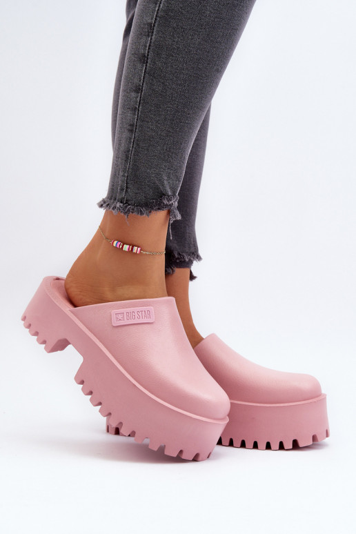 Zapatillas con suelas masivas de moda Big Star NN274020 color rosa