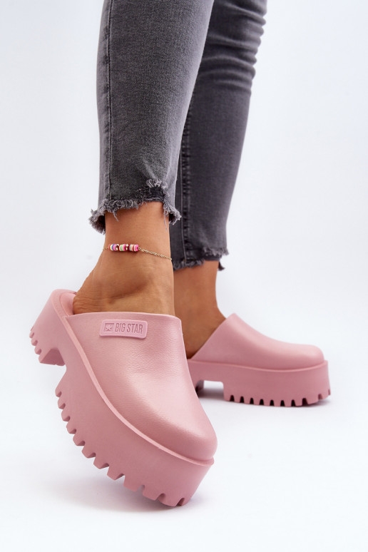 Zapatillas con suelas masivas de moda Big Star NN274020 color rosa