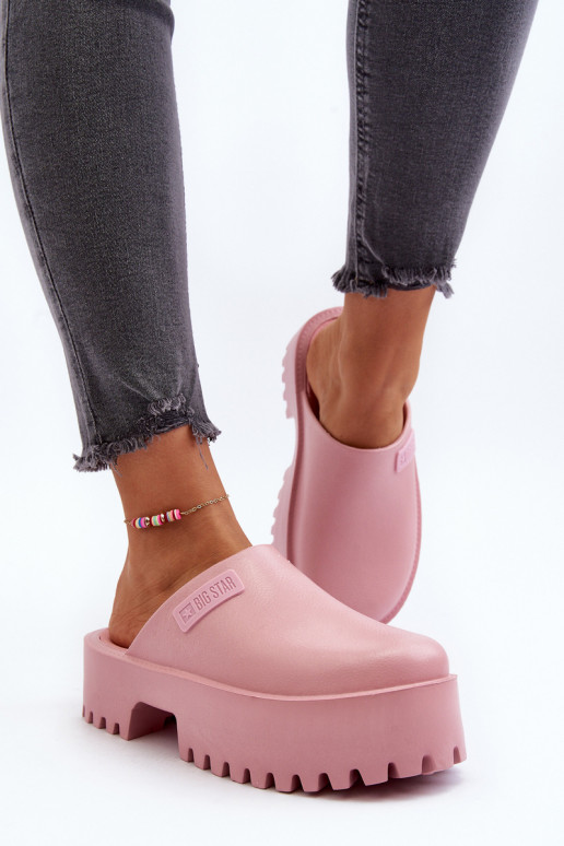 Zapatillas con suelas masivas de moda Big Star NN274020 color rosa