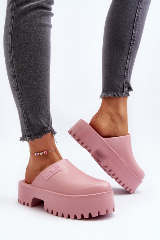 Zapatillas con suelas masivas de moda Big Star NN274020 color rosa