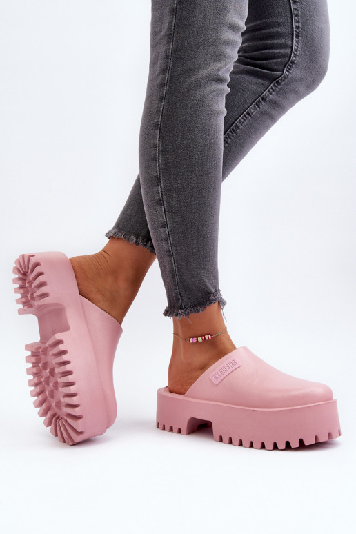 Zapatillas con suelas masivas de moda Big Star NN274020 color rosa