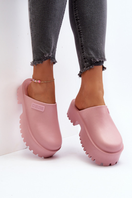 Zapatillas con suelas masivas de moda Big Star NN274020 color rosa