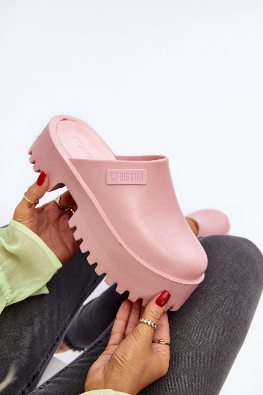 Zapatillas con suelas masivas de moda Big Star NN274020 color rosa