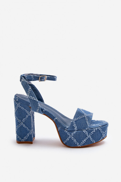 Sandalias vaqueras con tacón en color azul Acrana