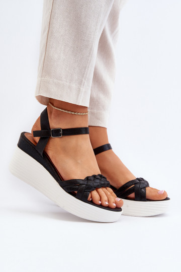 Sandalias con plataforma en color negro Esinna 2