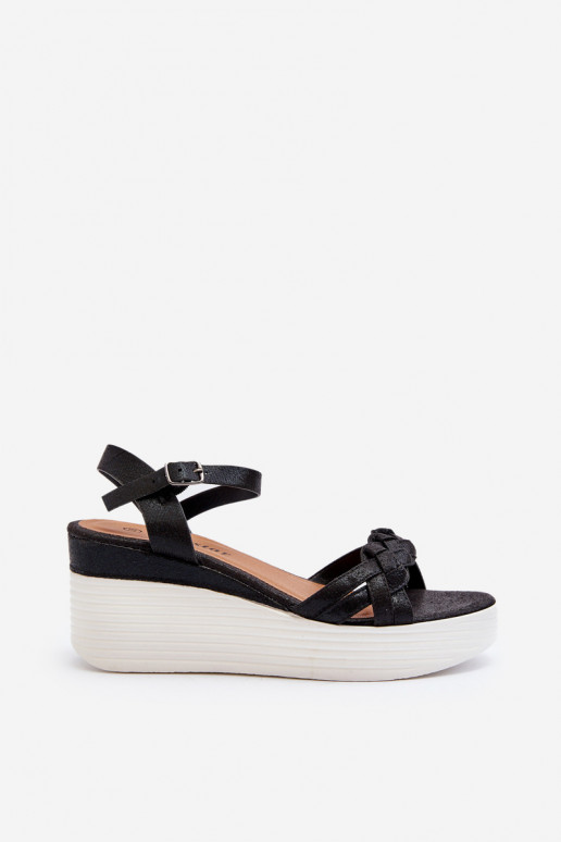 Sandalias con plataforma en color negro Esinna