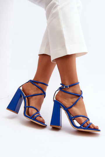 Elegantes sandalias de tacón en azul Josette