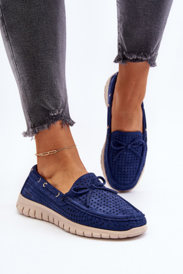 Mocasines de Mujer con Cintas en Marino Reece