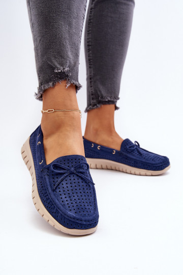 Mocasines de Mujer con Cintas en Marino Reece 2