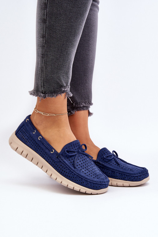Mocasines de Mujer con Cintas en Marino Reece