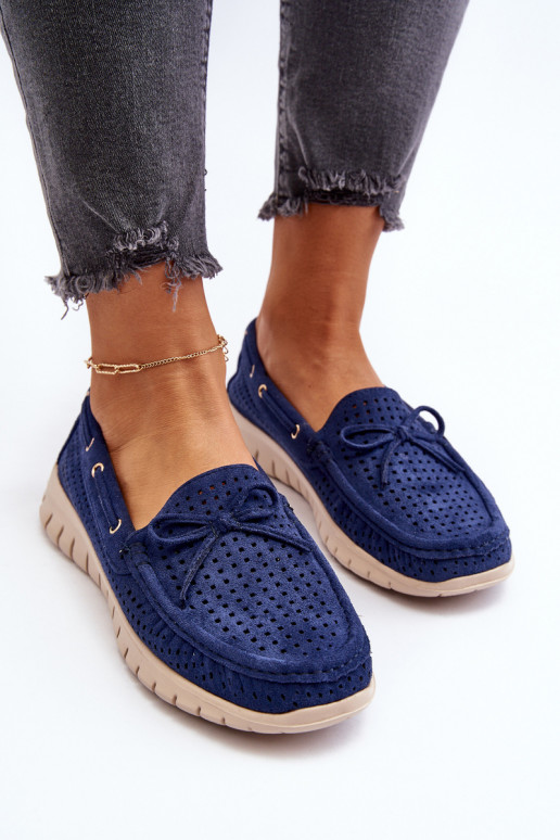 Mocasines de Mujer con Cintas en Marino Reece