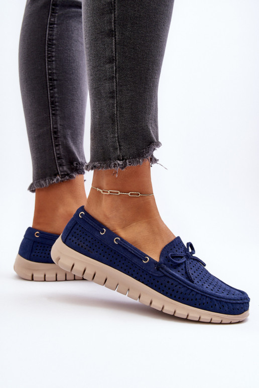 Mocasines de Mujer con Cintas en Marino Reece