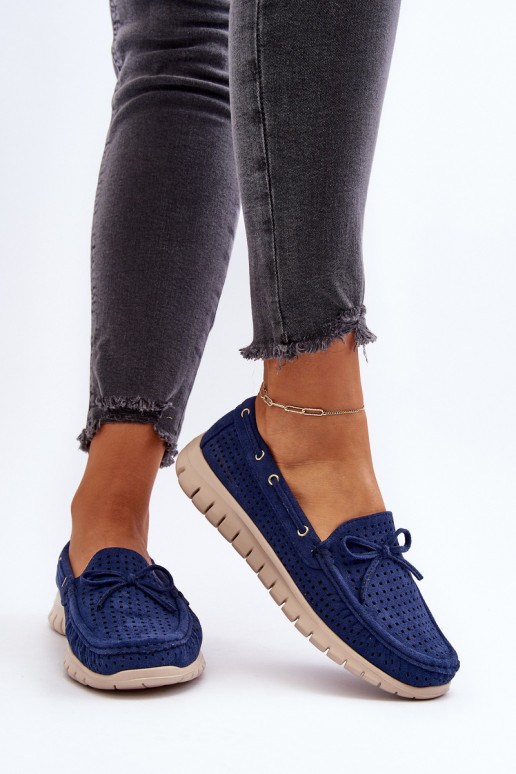 Mocasines de Mujer con Cintas en Marino Reece