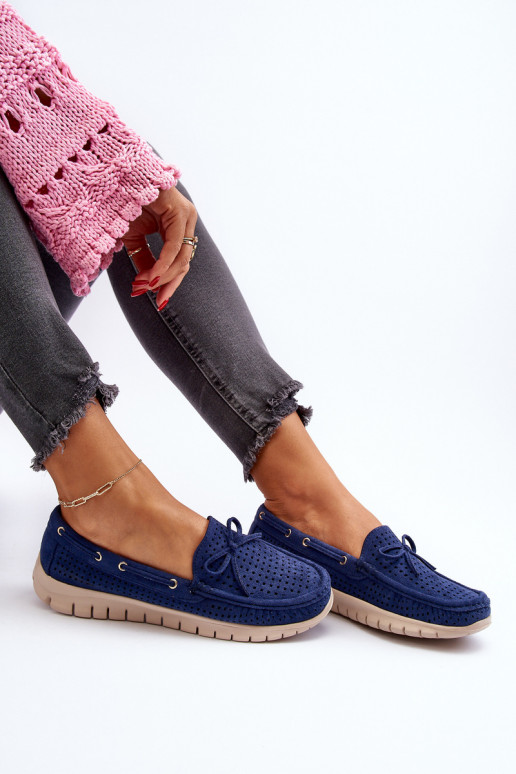 Mocasines de Mujer con Cintas en Marino Reece