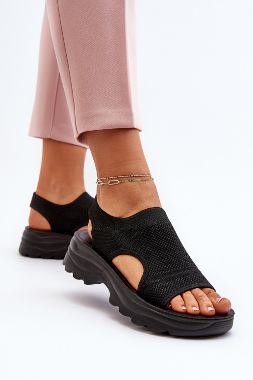Sandalias de mujer de estilo deportivo con suela maciza en color negro Deinaleia Sandalias de mujer de estilo deportivo con suela maciza en color negro Deinaleia